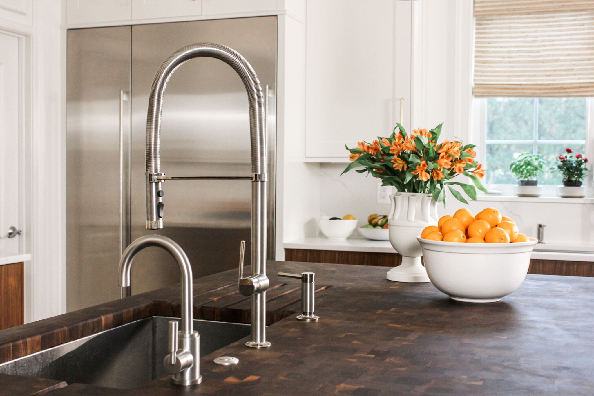 custom wood countertops Custom wood kitchen island by Emerald Hill Interiors featuring end grain construction