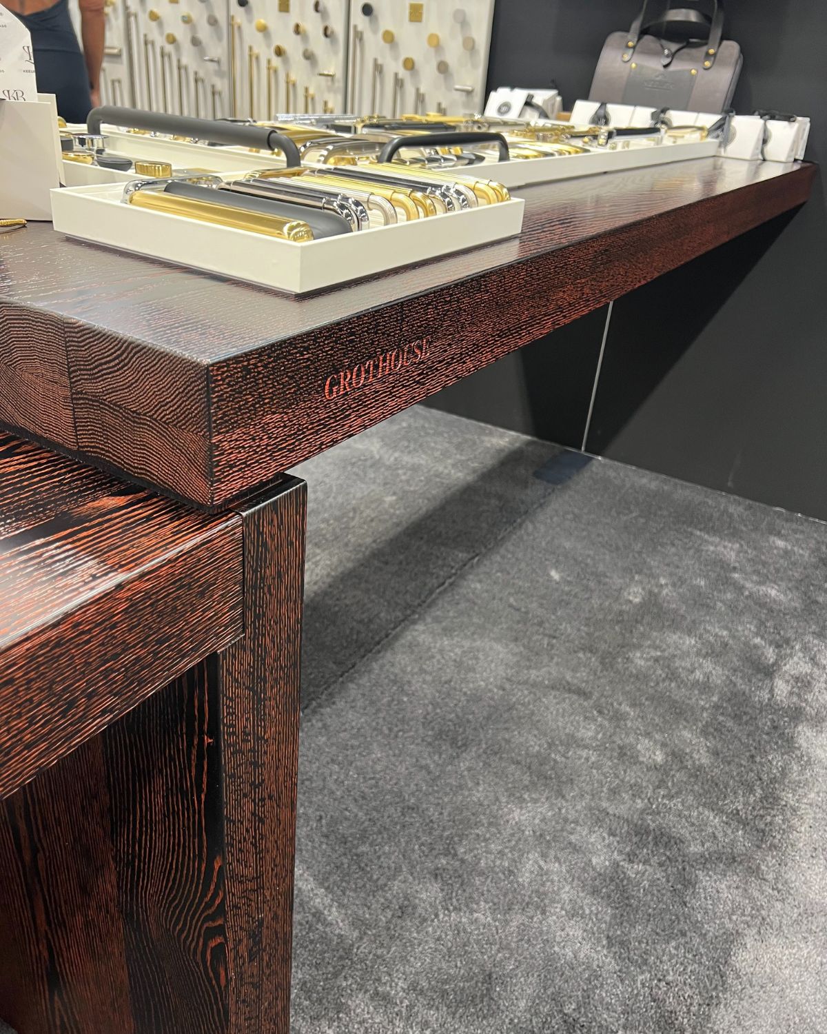 Pastore™ Waterfall tactile table waterfall wood table