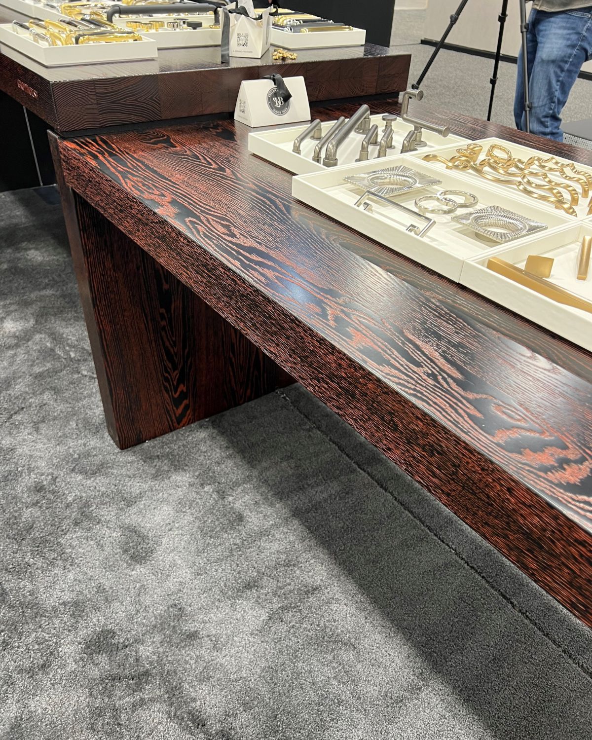 cerused effect enhanced the natural grain of the Red Oak red oak wood table