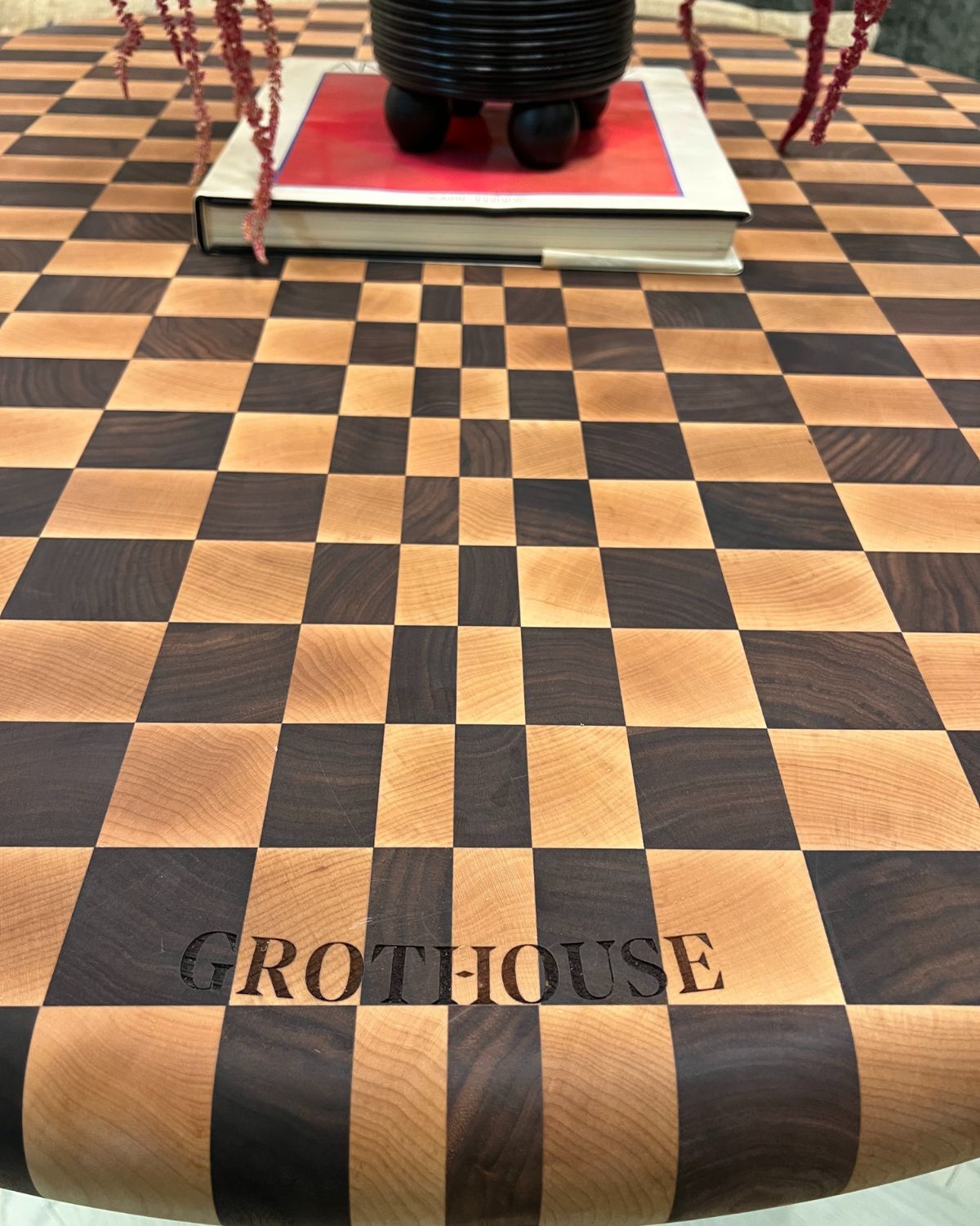 checkerboard wood table custom checkerboard wood table